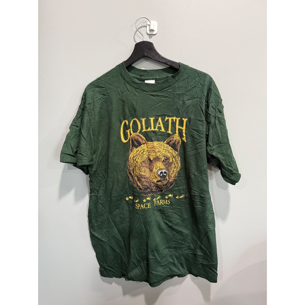 Goliath Space Farms‎ T-Shirt Prairie Mountain Large Graphic Bear Forest Green